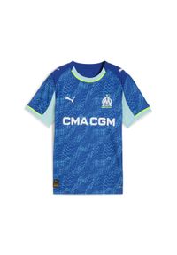 Puma - Młodzieżowa trzecia koszulka Olympique Marsylia 25/26 PUMA Vivid Blue Bleu Azur. Kolor: niebieski. Sport: piłka nożna