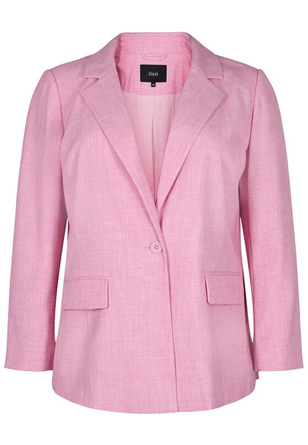 Zizzi Marynarka M90007A Różowy Regular Fit. Kolor: różowy. Materiał: syntetyk