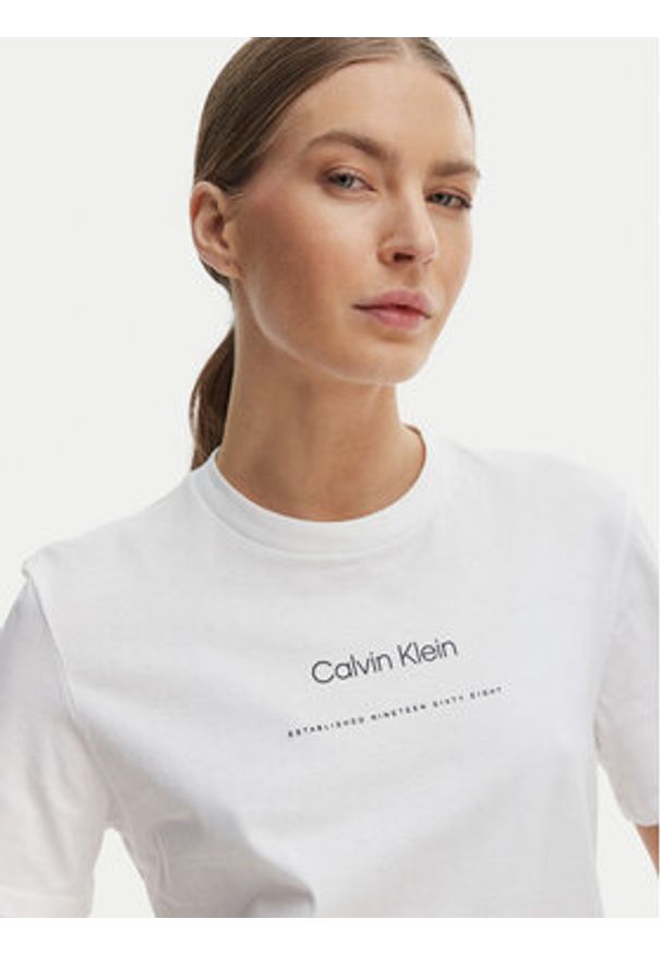 Calvin Klein Jeans T-Shirt Classic LV047C811G Biały Regular Fit. Kolor: biały. Materiał: bawełna