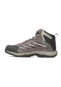 columbia - Buty trekkingowe damskie Columbia Crestwood Mid Waterproof. Wysokość cholewki: za kostkę. Zapięcie: sznurówki. Kolor: wielokolorowy, szary. Materiał: materiał, skóra, zamsz. Szerokość cholewki: normalna