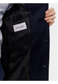 Calvin Klein Płaszcz wełniany K10K110462 Granatowy Regular Fit. Kolor: niebieski. Materiał: wełna #4
