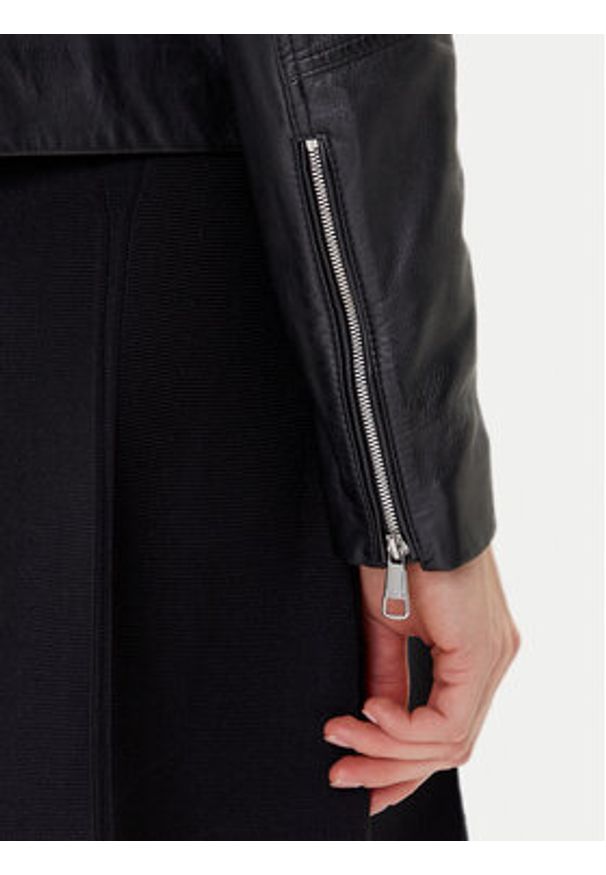 BOSS Kurtka skórzana C_Saleste1 50545625 Czarny Regular Fit. Kolor: czarny. Materiał: skóra