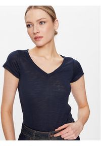 Sisley T-Shirt 3TNHL4007 Granatowy Regular Fit. Kolor: niebieski. Materiał: bawełna