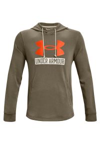 Bluza z kapturem Under Armour UA Rival Terry Logo, Mężczyźni. Typ kołnierza: kaptur. Kolor: zielony, pomarańczowy, wielokolorowy. Materiał: bawełna, materiał