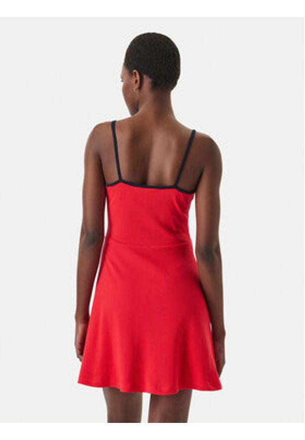 Tommy Jeans Sukienka codzienna DW0DW22335 Czerwony Slim Fit. Okazja: na co dzień. Kolor: czerwony. Materiał: bawełna. Typ sukienki: proste. Styl: casual