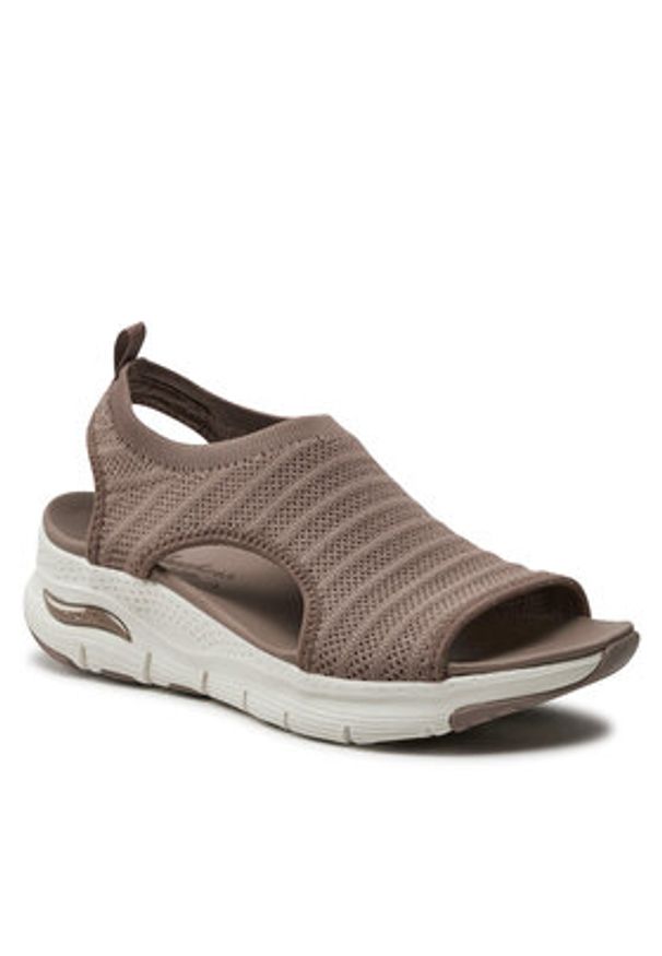 skechers - Skechers Sandały Arch Fit-Darling Days 119346/MOC Brązowy. Kolor: brązowy. Materiał: materiał