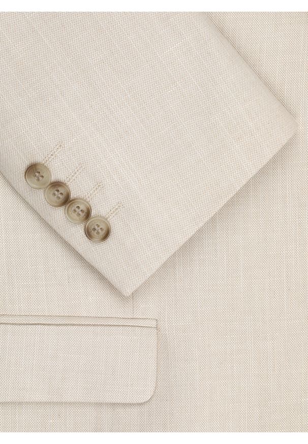 Pako Lorente - PAO LORENTE - Beżowa marynarka garniturowa z lnem. Kolor: beżowy. Materiał: len. Styl: młodzieżowy