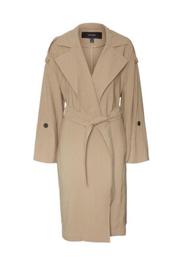 Vero Moda Trencz Bella 10252979 Beżowy Relaxed Fit. Kolor: beżowy. Materiał: wiskoza