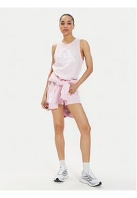 Adidas - adidas Top Essentials Big Logo H10205 Różowy Regular Fit. Kolor: różowy. Materiał: bawełna