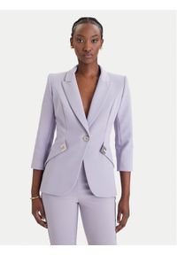 Elisabetta Franchi Marynarka GI-215-61E2-V590 Fioletowy Regular Fit. Kolor: fioletowy. Materiał: syntetyk #1