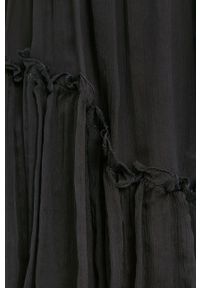 Nissa - NISSA - Sukienka. Kolor: czarny. Materiał: tkanina, materiał, wiskoza, jedwab. Długość rękawa: na ramiączkach. Wzór: gładki. Typ sukienki: rozkloszowane. Długość: mini #5