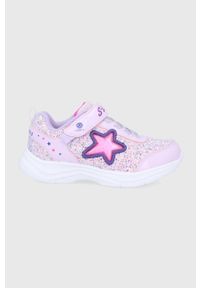 skechers - Skechers Buty dziecięce kolor różowy. Nosek buta: okrągły. Zapięcie: rzepy. Kolor: różowy. Materiał: guma. Szerokość cholewki: normalna