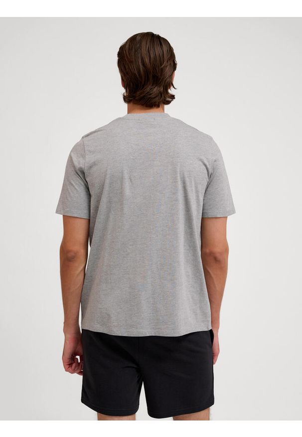 Hummel koszulka męska bawełniana logo haftowane hml Pulse T-shirt. Kolor: szary. Materiał: bawełna. Wzór: haft. Sport: fitness