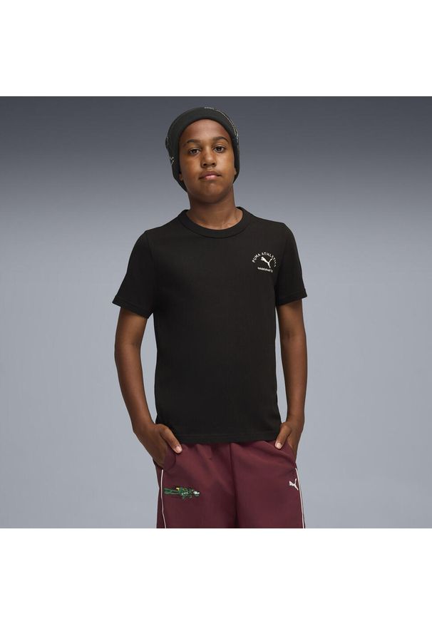 Puma - Młodzieżowa koszulka PUMA Class z grafiką PUMA. Kolor: czarny. Sport: joga i pilates