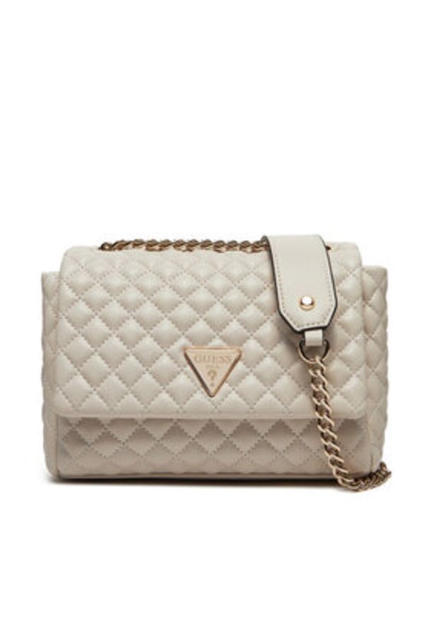 Guess Torebka HWEQG9 54121 Écru. Kolor: kremowy. Materiał: skórzane