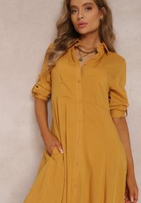 Renee - Żółta Sukienka Hillcrest. Kolor: żółty. Długość rękawa: długi rękaw. Typ sukienki: koszulowe. Długość: maxi #3