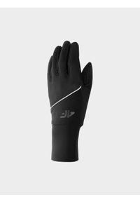 4f - Rękawiczki softshell Touch Screen uniseks - czarne. Kolor: czarny. Materiał: softshell. Sezon: zima. Styl: casual #1