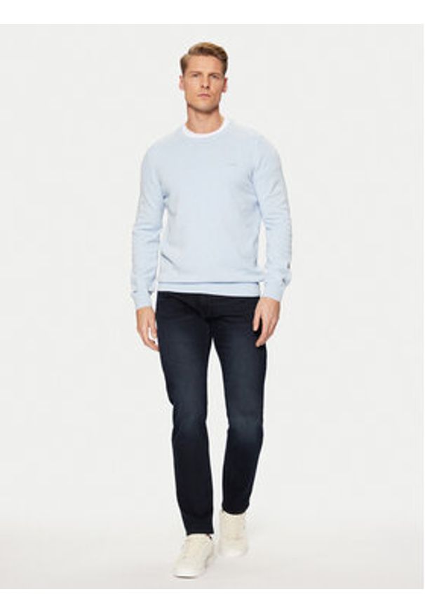 s.Oliver Sweter 2152688 Błękitny Regular Fit. Kolor: niebieski. Materiał: bawełna