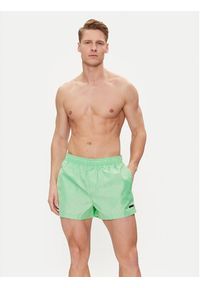 Calvin Klein Swimwear Szorty kąpielowe KM0KM01000 Zielony Regular Fit. Kolor: zielony. Materiał: syntetyk