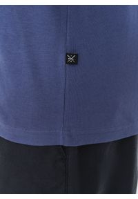 Pako Lorente - PAKO LORENTE – Bawełniany granatowy t-shirt z okrągłym dekoltem. Okazja: na co dzień. Kolor: beżowy, niebieski. Materiał: bawełna. Styl: casual #6