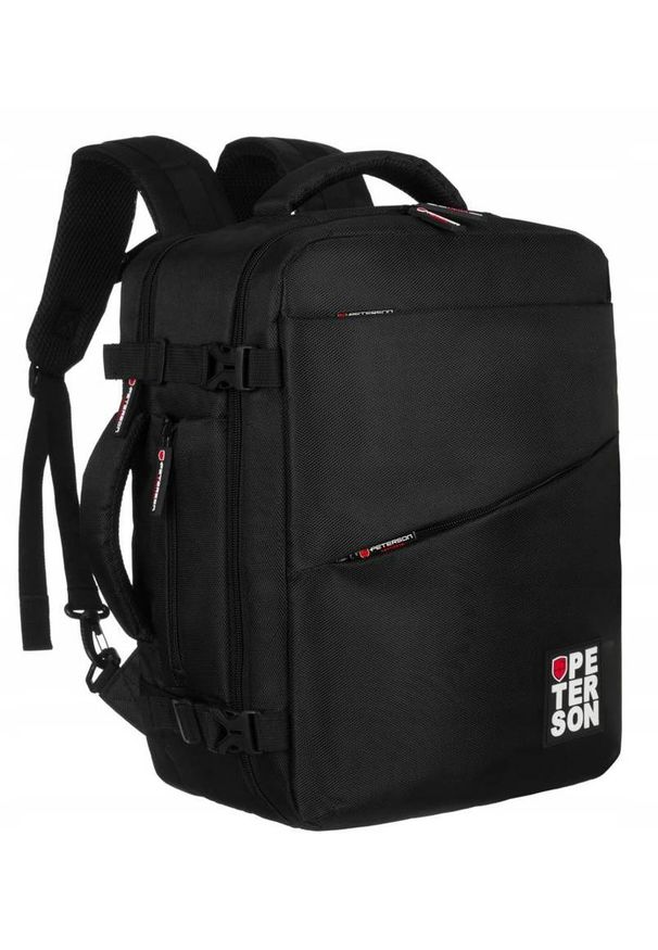 Plecak podróżny Peterson PTN PLG-04-T czarny. Kolor: czarny. Materiał: materiał. Styl: casual, sportowy