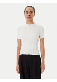 Hugo - HUGO Sweter Sarphapilk 50542598 Beżowy Slim Fit. Kolor: beżowy. Materiał: wiskoza