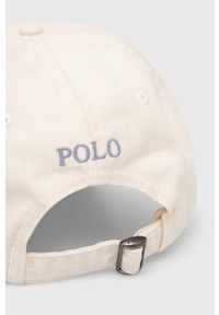 Polo Ralph Lauren czapka z daszkiem bawełniana kolor zielony z aplikacją. Kolor: beżowy. Materiał: bawełna. Wzór: aplikacja #4