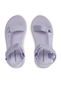 Calvin Klein Jeans Sandały Sandal Velcro Webbing In Mtl YW0YW01480 Fioletowy. Kolor: fioletowy #4