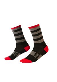 O'NEAL - Skarpetki rowerowe O'Neal Performance Sock STRIPE V.22 black/gray/red. Kolor: wielokolorowy, czarny, czerwony, szary #1