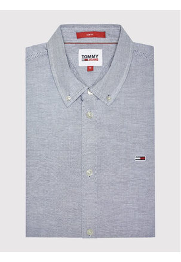 Tommy Jeans Koszula Oxford DM0DM09594 Niebieski Slim Fit. Kolor: niebieski. Materiał: bawełna