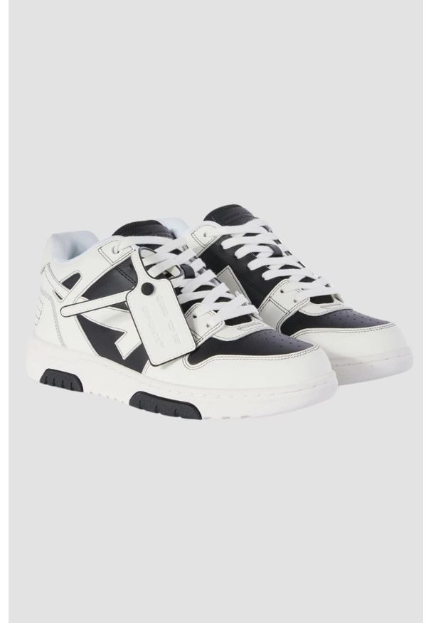 OFF-WHITE Biało-czarne sneakersy Out Of Office Sneaker. Kolor: biały