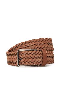 Calvin Klein Pasek Męski Warmth Braided Suede 35Mm K50K512841 Brązowy. Kolor: brązowy. Materiał: skóra, zamsz