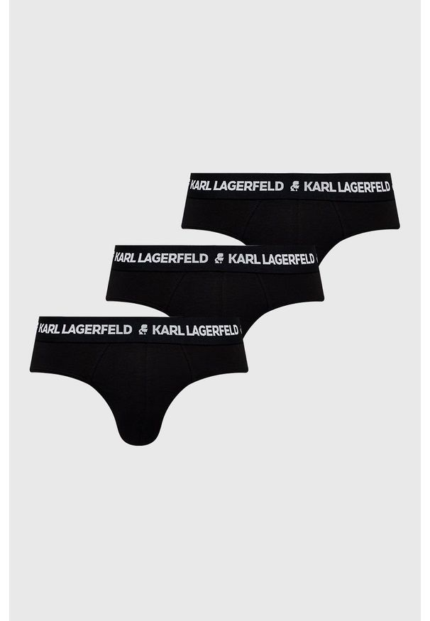 Karl Lagerfeld Slipy (3-pack) 211M2103 męskie kolor czarny. Kolor: czarny