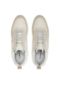 Calvin Klein Sneakersy Runner Lace Up Saff Mono HW0HW02102 Beżowy. Kolor: beżowy. Materiał: skóra #3