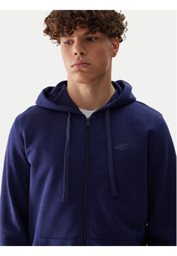 4f - 4F Bluza 4FWSS24TSWSM0951 Granatowy Regular Fit. Kolor: niebieski. Materiał: bawełna