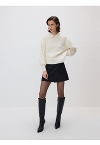 Reserved - Spódnico-szorty z kokardkami - czarny. Kolor: czarny. Materiał: wiskoza, tkanina #1