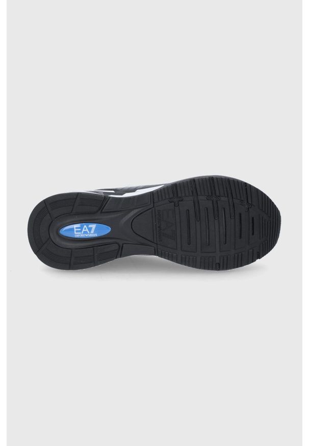 EA7 Emporio Armani Buty kolor czarny na płaskiej podeszwie. Zapięcie: sznurówki. Kolor: czarny. Materiał: guma. Obcas: na płaskiej podeszwie
