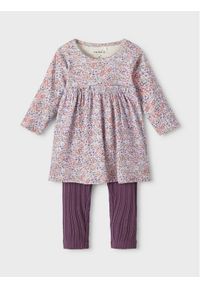 Name it - NAME IT Komplet sukienka i legginsy 13215289 Fioletowy Regular Fit. Kolor: fioletowy. Materiał: bawełna