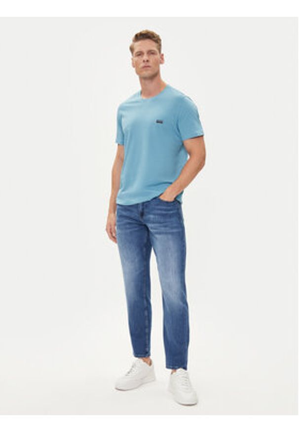 BOSS T-Shirt 50531401 Błękitny Regular Fit. Kolor: niebieski. Materiał: bawełna