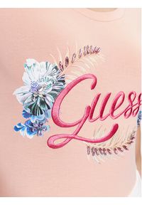 Guess T-Shirt Embellish Logo W3GI40 J1314 Różowy Slim Fit. Kolor: różowy. Materiał: bawełna #5