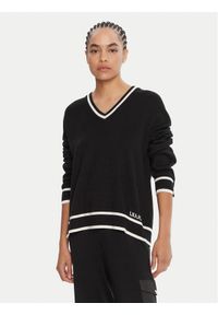 Liu Jo Sport Sweter TF5229 MS59L Czarny Regular Fit. Kolor: czarny. Materiał: syntetyk. Styl: sportowy