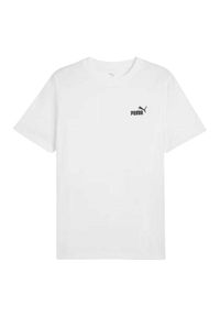 Puma - Męska Koszulka Essentials No 1 Small Logo T-shirt. Kolor: biały. Sport: turystyka piesza