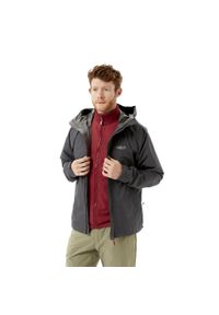 Kurtka przeciwdeszczowa męska Rab Downpour Eco Jacket z kapturem. Typ kołnierza: kaptur. Kolor: szary