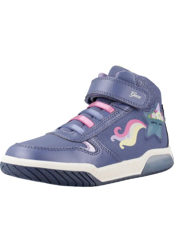 Geox - Buty GEOX J INEK GIRL Niebieski. Kolor: niebieski. Materiał: syntetyk, tkanina. Sport: turystyka piesza
