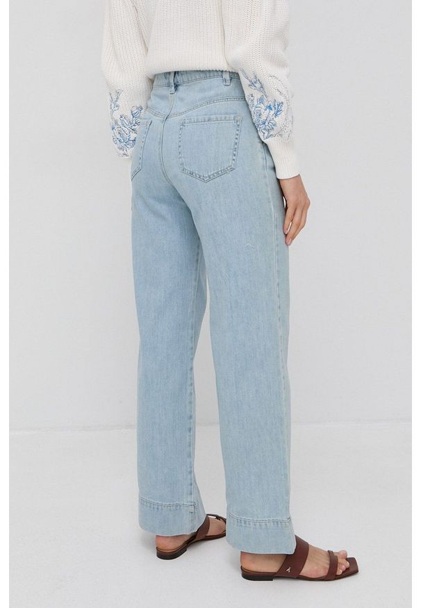 Stefanel Jeansy damskie high waist. Stan: podwyższony. Kolor: niebieski