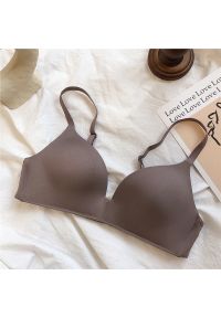 Intica - Biustonosz bezszwowy bez fiszbin elastyczny na co dzień Adrienne. Kolor: brązowy. Materiał: materiał