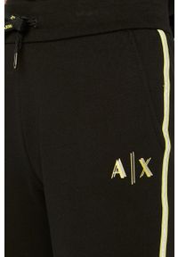 Armani Exchange - Spodnie. Kolor: czarny. Materiał: bawełna, poliester, dzianina. Wzór: gładki #4