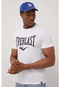 EVERLAST - Everlast t-shirt bawełniany kolor czarny z nadrukiem. Okazja: na co dzień. Kolor: biały. Materiał: bawełna. Wzór: nadruk. Styl: casual