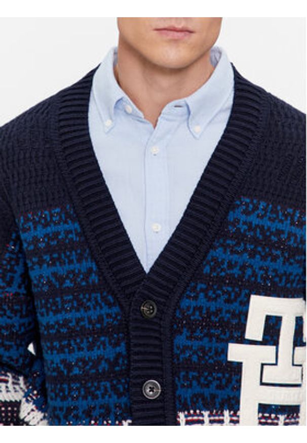 TOMMY HILFIGER - Tommy Hilfiger Kardigan MW0MW33088 Granatowy Regular Fit. Kolor: niebieski. Materiał: bawełna