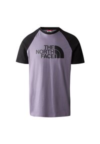 Koszulka The North Face Raglan Easy 0A37FVN141 - fioletowa. Kolor: fioletowy. Materiał: bawełna, poliester. Długość rękawa: raglanowy rękaw. Wzór: nadruk #1